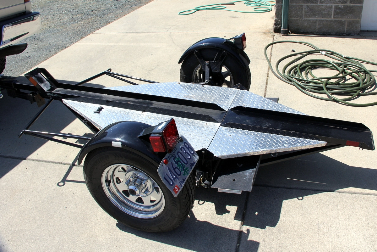 1999 Kendon Single Motorcycle Folding Standup Trailer for sale