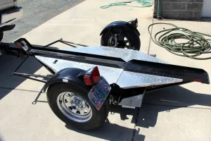 Single Motorcycle Folding Standup Trailer Trailer for sale